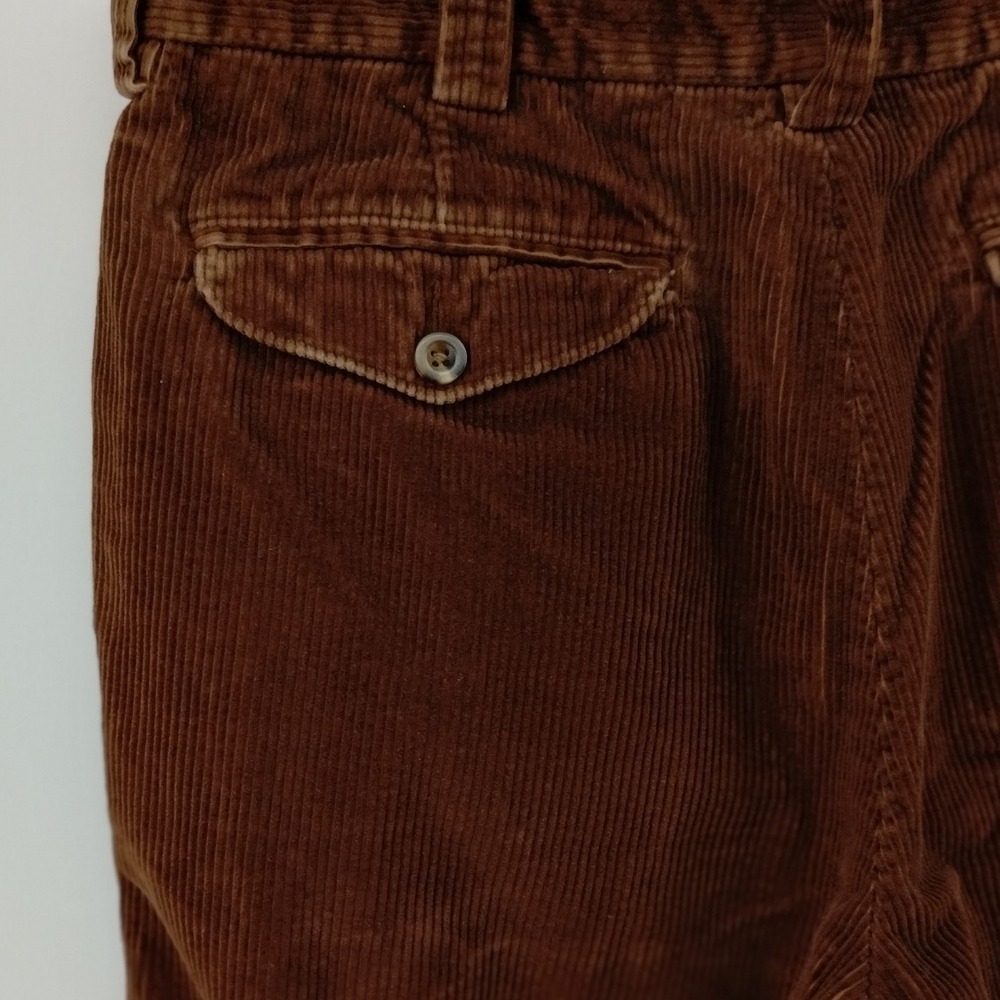 LL Bean Mens Corduroy Pants Chocolate Brown Classic‎ Fit Cotton Size 35 x 30 - Picture 6 of 11